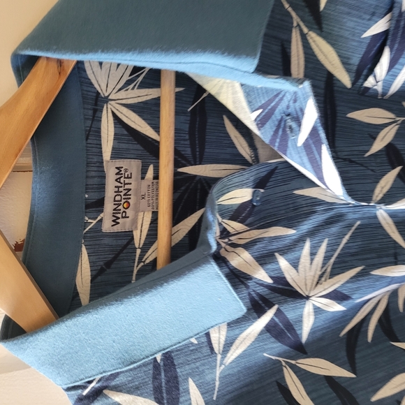 Windham Pointe Tropical Print Polo Style Shirt Size XL Hawaiian - Picture 4 of 4